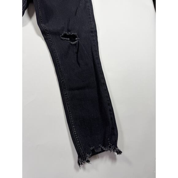 Abercrombie & Fitch Women’s Black Distressed Skinny Jeans 28 / 6 Short – High - Picture 3 of 9